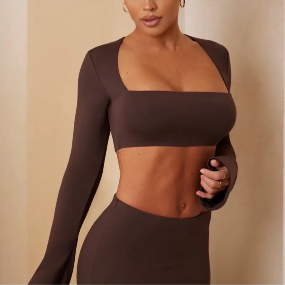 Oh Polly Brown Fitted Crop and maxi